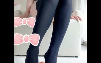 Revealing Lace Panties and Black Knee Stockings Seductive Masturbation
