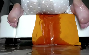 Watch as the Enchantress Fully Drenches the Floor with Her Big Cum!