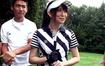 Sultry Japanese Teen Blown by Golfers - Exclusive English Lessons!
