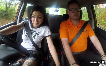 Satisfy your craving for a luscious Asian babe as she gets nailed by her instructor after a steamy blowjob